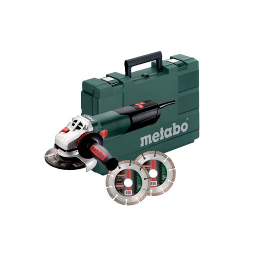 Winkelschleifer W 12-125 Quick Set + 2 Diamantrennscheiben im Koffer (600398510) Metabo