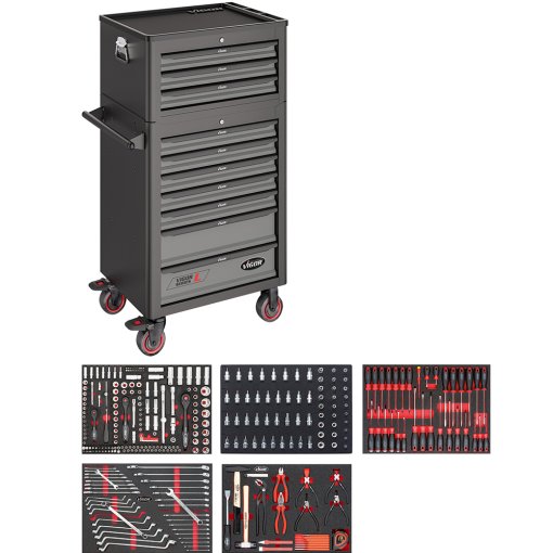 Werkstattwagen Series L mit Sortiment und Aufsatzkoffer 344-teilig