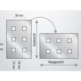 Lochplatte zum Einhängen zwischen Tragsäulen Breite 1250 Maße in mm (BxTxH): 1250 x 302 x 20