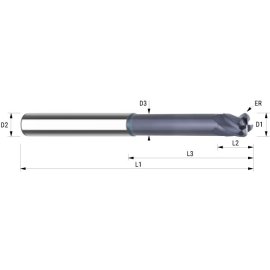 VHM-Torusfräser HSC extra lang TIALN HA 6 mm x 2 mm