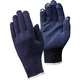 12 Paar Strickhandschuhe Packer genoppt Fortis Gr. 10 blau