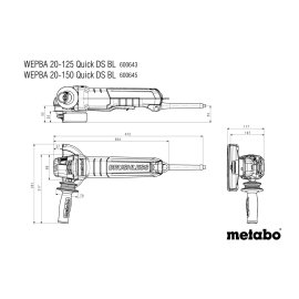 Winkelschleifer WEPBA 20-125 Quick DS BL (600643000) Metabo