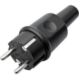 Schutzkontakt-Stecker Vollgummi IP44 250V 10-16A