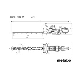 Akku-Heckenschere HS 18 LTX BL 65 (601723850) Metabo