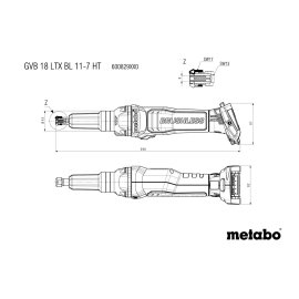 Akku-Geradschleifer GVB 18 LTX BL 11-7 HT (600829850) Metabo ohne Akku