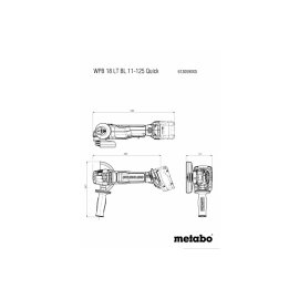 Akku-Winkelschleifer WPB 18 LT BL 11-125 Quick (613059840) Metabo ohne Akku