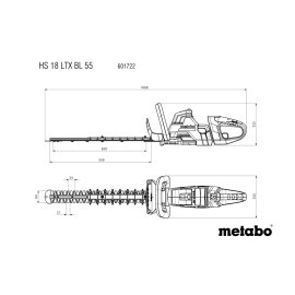 Akku-Heckenschere HS 18 LTX BL 55 (601722850) Metabo