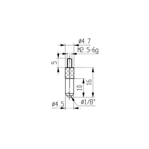 Messeinsätze für Messuhren Spezialstahl mit Halbkugel 16 mm